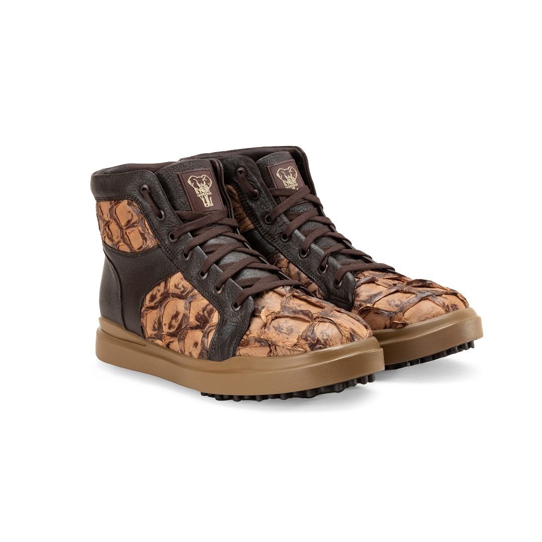 HIGH TOP FUEGO TENIS PESCADO PIRARUCO CAFÉ