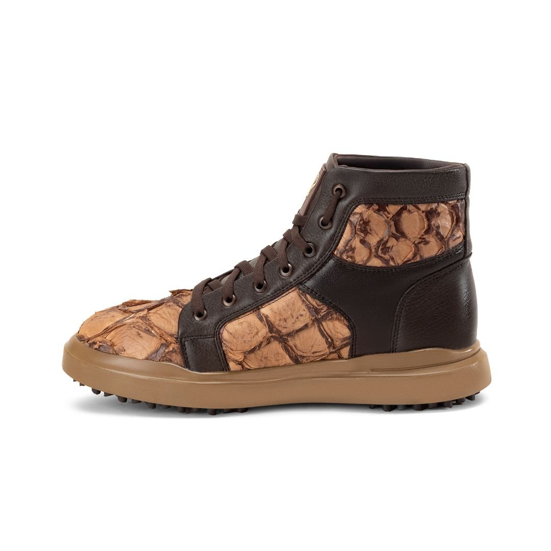 HIGH TOP FUEGO TENIS PESCADO PIRARUCO CAFÉ - Imagen 3