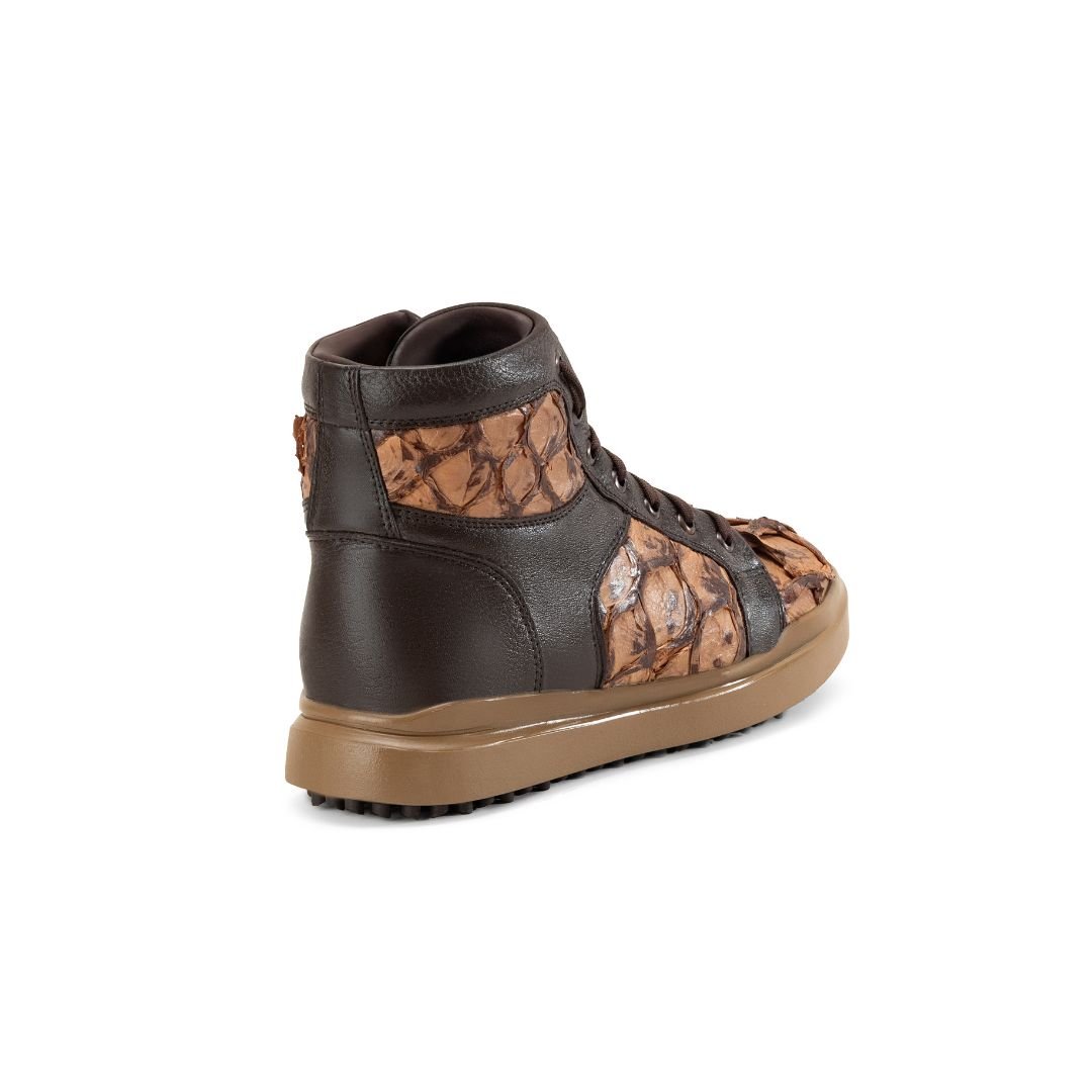 HIGH TOP FUEGO TENIS PESCADO PIRARUCO CAFÉ - Imagen 6