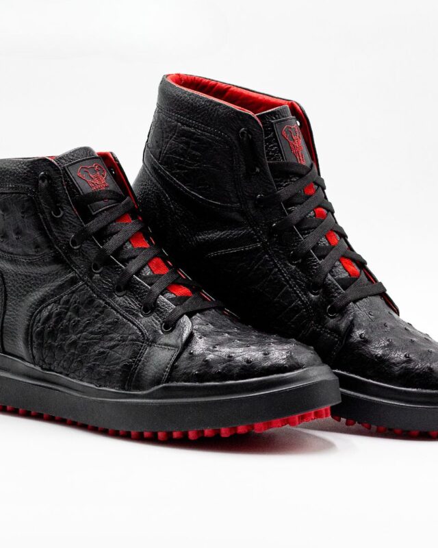 HIGH TOP PANZA DE AVESTRUZ NEGRO