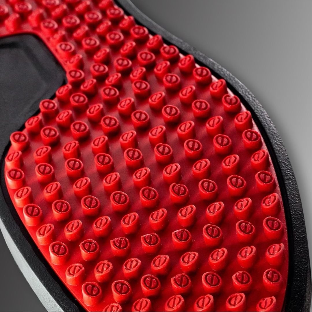 HIGH TOP PANZA DE AVESTRUZ NEGRO FORRO ROJO - Imagen 2