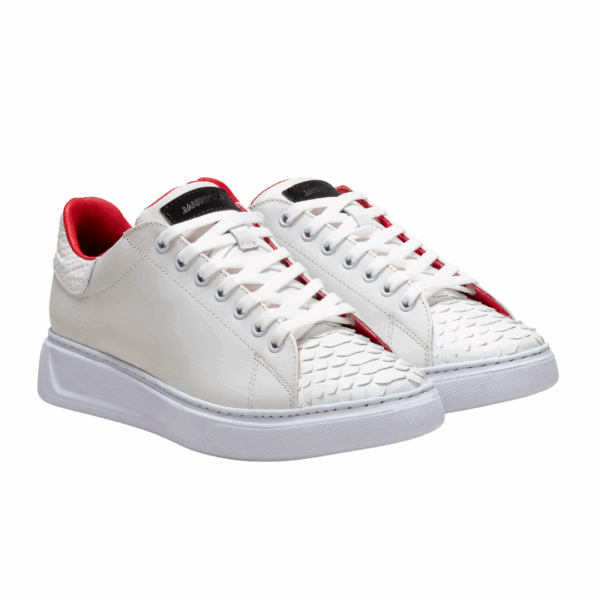 Low Top Cordones Pitón _ Becerro BR1 Low Top Pitón Blanco