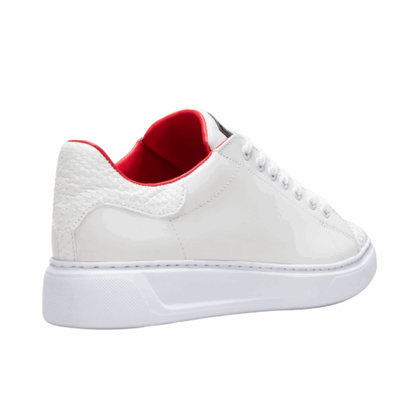 Low Top Cordones Pitón _ Becerro BR3 Low Top Pitón Blanco