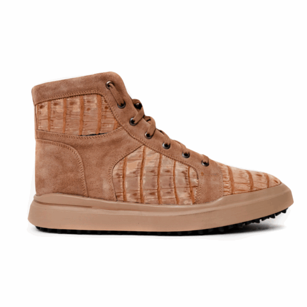 High Top Cocodrilo Gamuza Becerro2 High Top Cocodrilo Arena