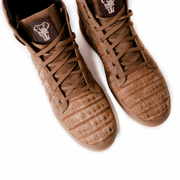 High Top Cocodrilo Gamuza Becerro4 High Top Cocodrilo Arena