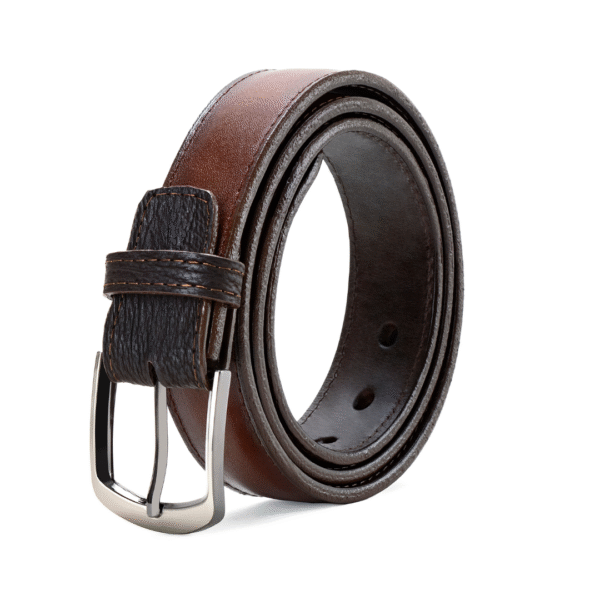 2 Cinturón caballero en piel de tiburón café