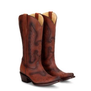 Bota de dama venado café sombreada