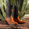 Bota Oval Avestruz Cognac