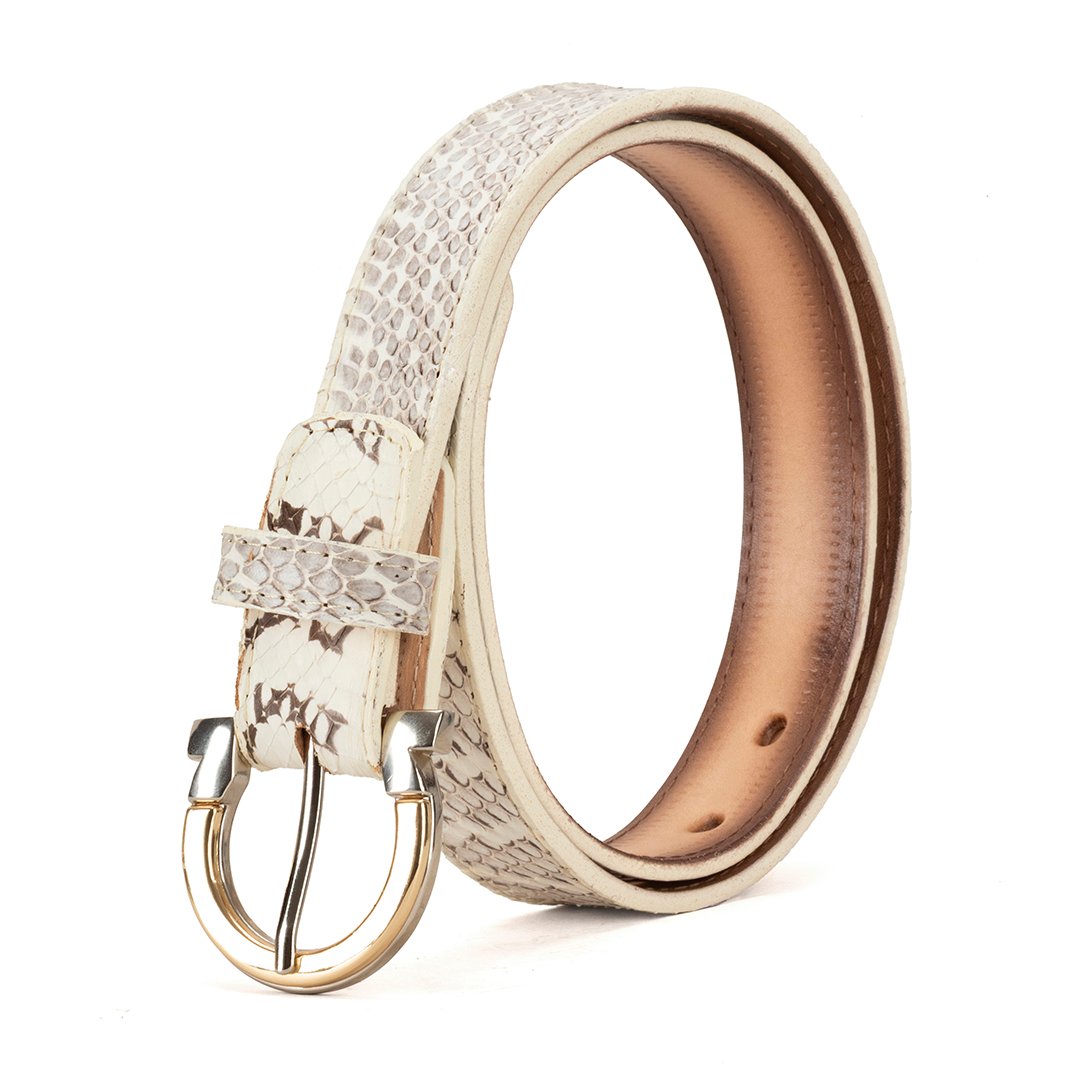 CINTO DAMA VESTIR PITÓN BLANCO - Imagen 3