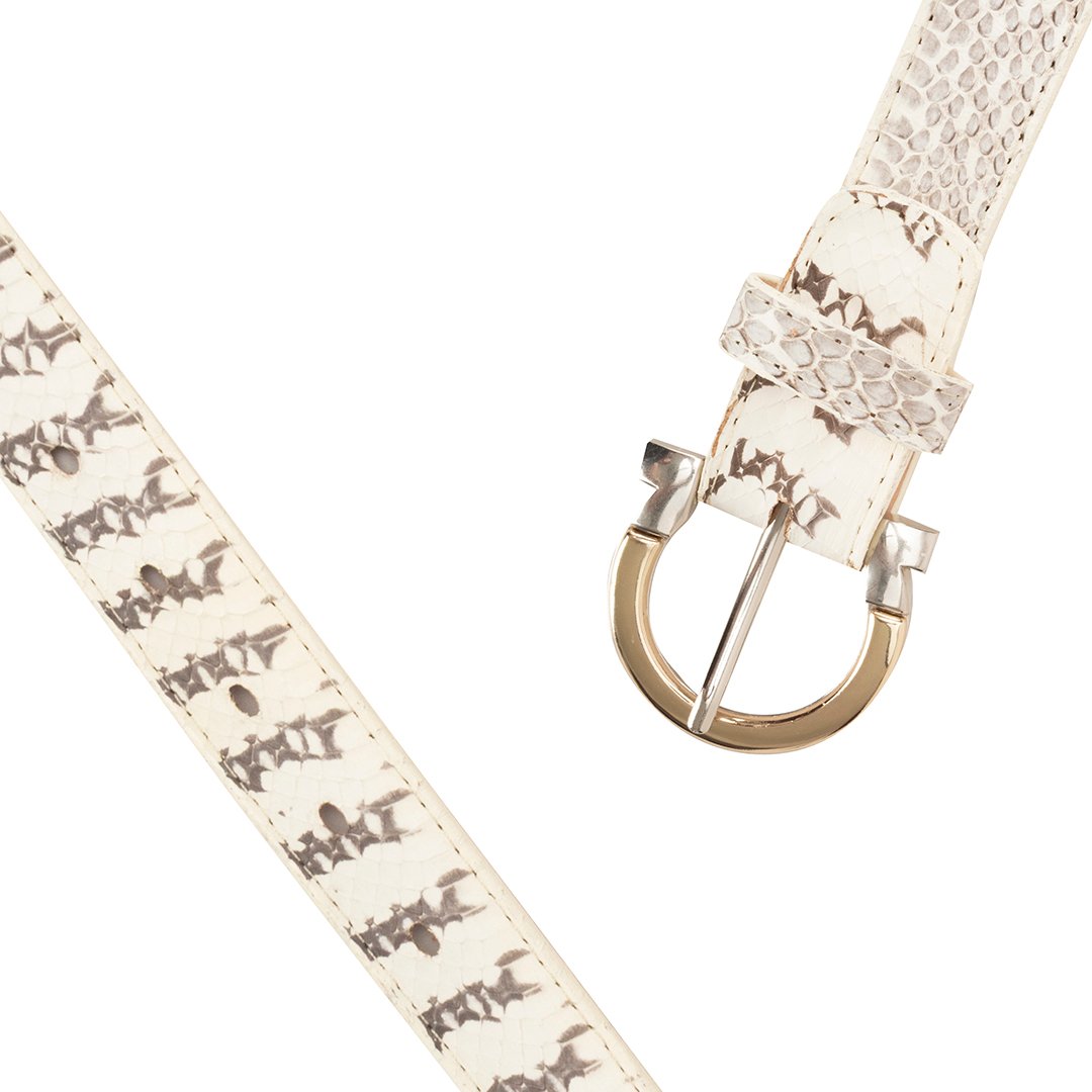 CINTO DAMA VESTIR PITÓN BLANCO - Imagen 2