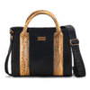 Bolsa tote mini res negro piton amarillo