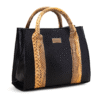 Bolsa tote mini res negro piton amarillo
