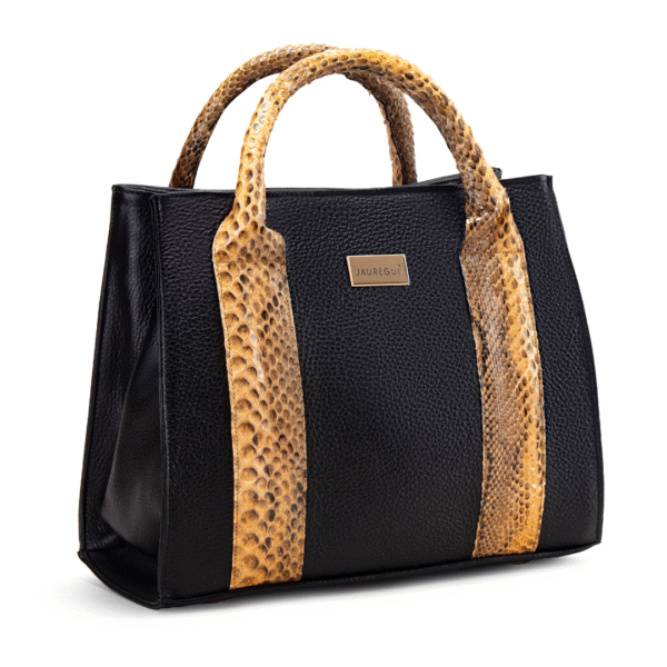 b2 Bolsa tote mini res negro piton amarillo