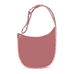 Bolsa de hombro para dama en piel rosa con detalles en pitón rosado