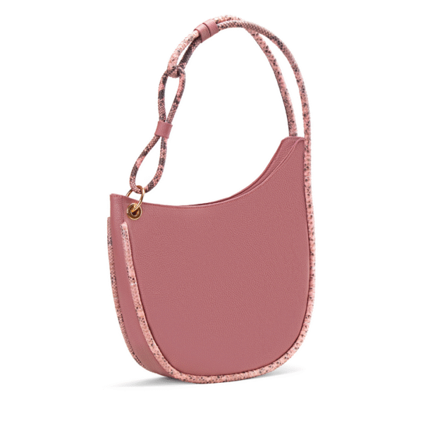 r2 Bolsa de hombro para dama en piel rosa con detalles en pitón rosado