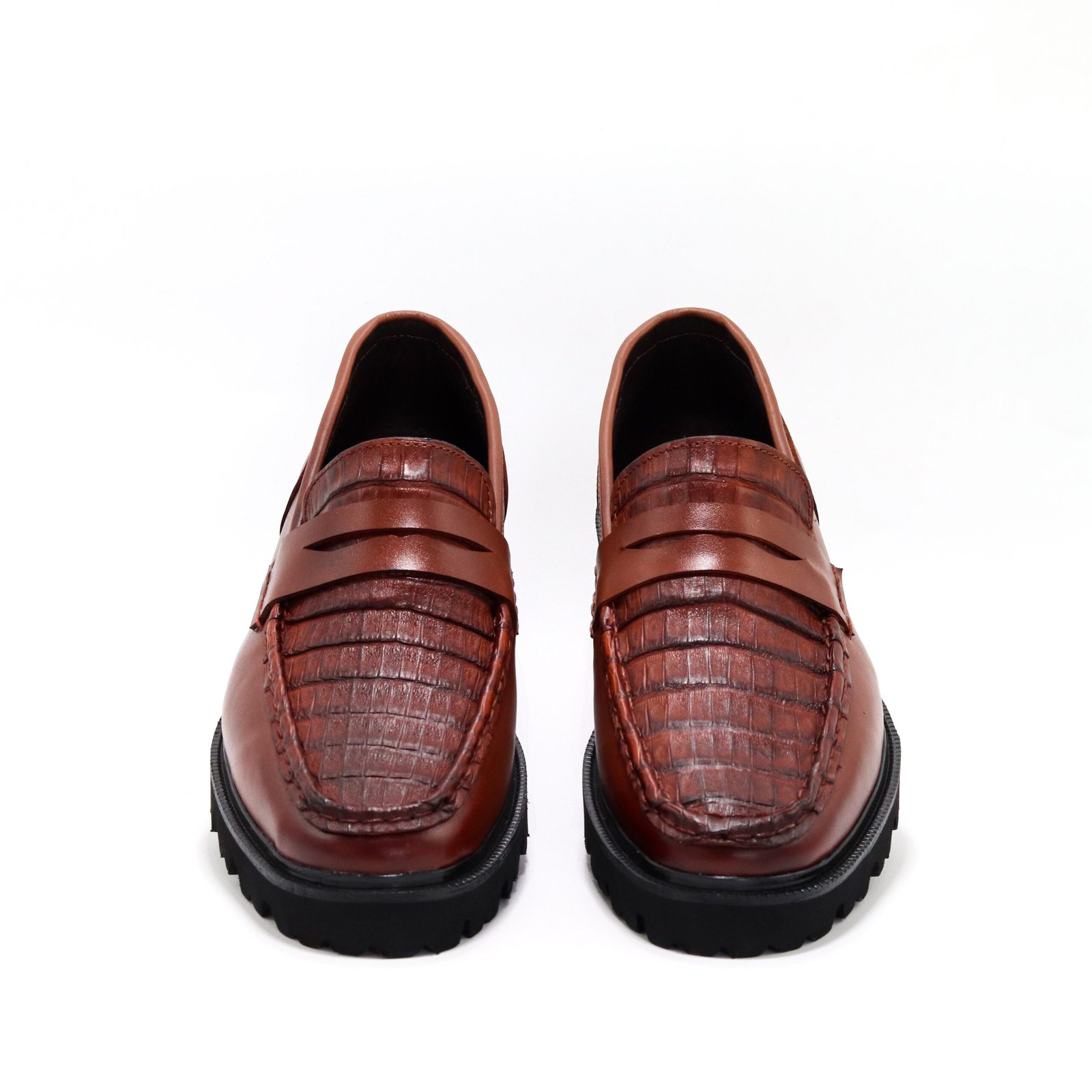 MOCASIN CHUNKY COCODRILO COÑAC - Imagen 3