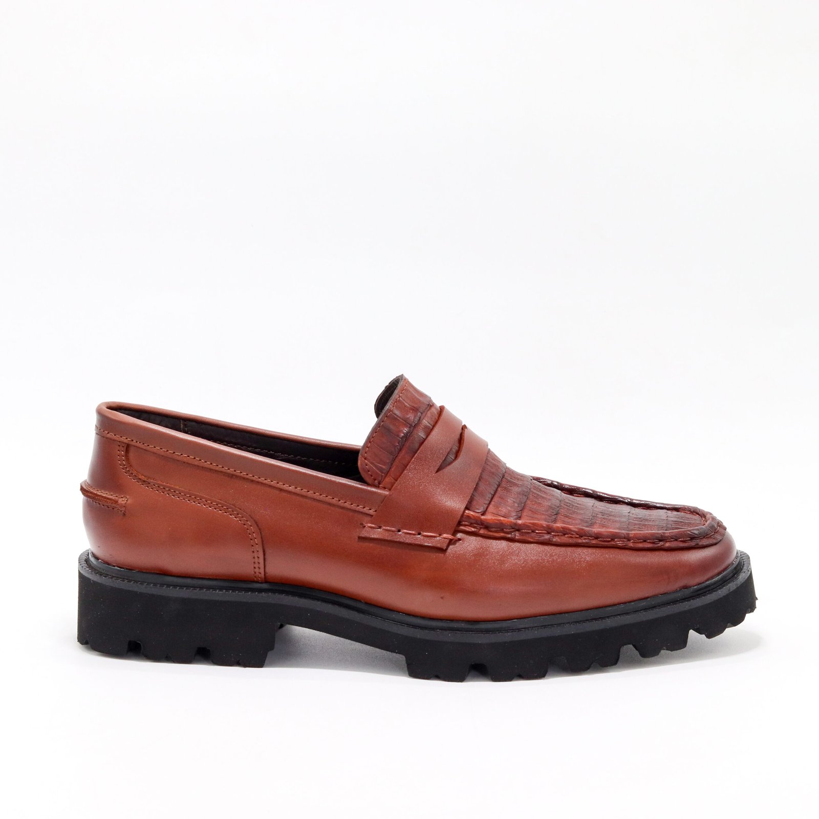 MOCASIN CHUNKY COCODRILO COÑAC - Imagen 5