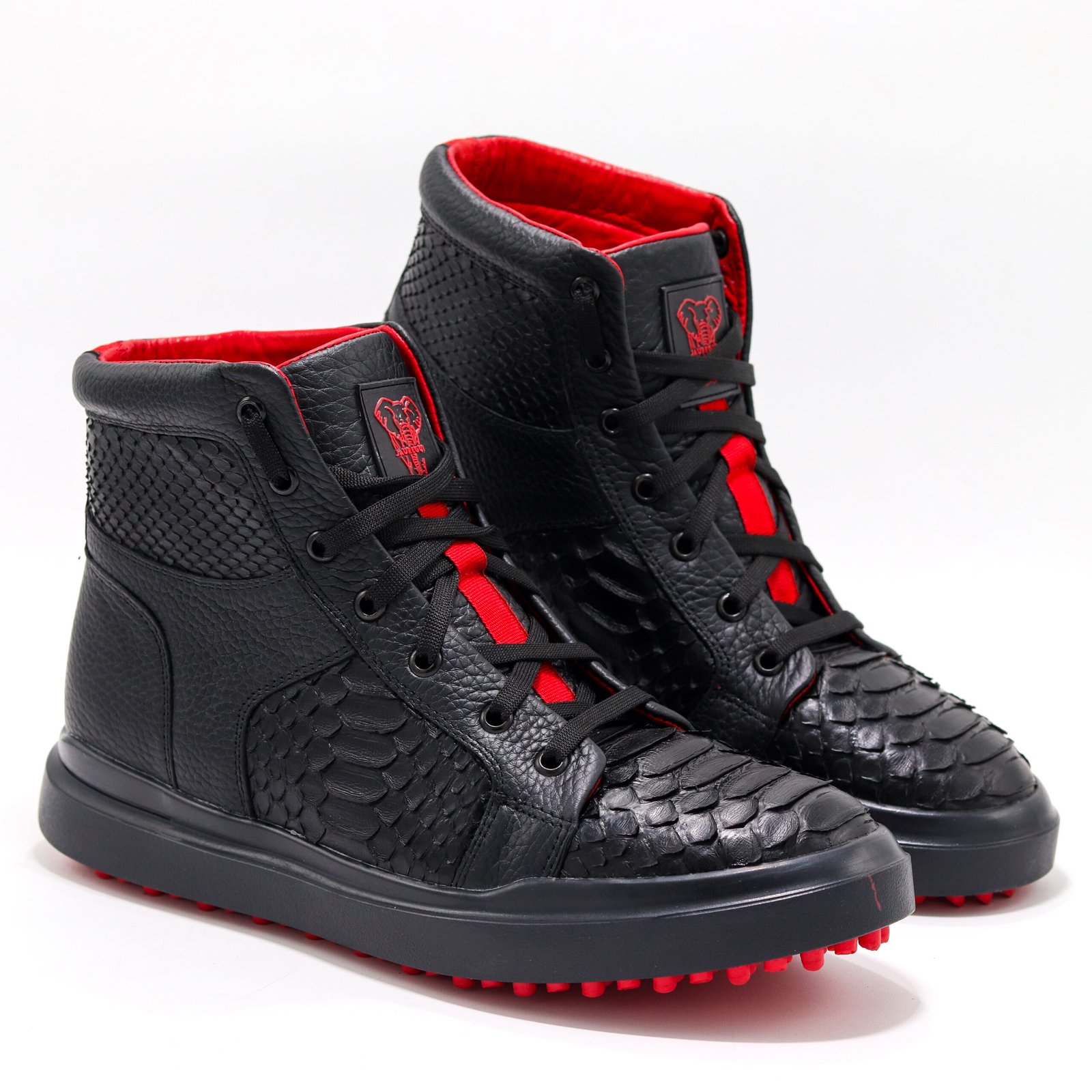 HIGH TOP PITON NEGRO SUELA ROJA