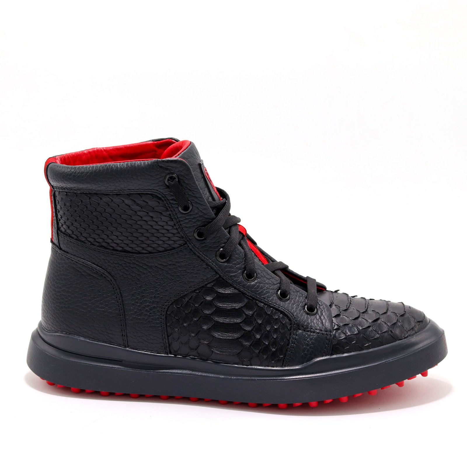 HIGH TOP PITON NEGRO SUELA ROJA - Imagen 3