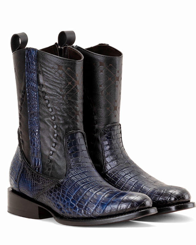 BOTA SCORPION VINTAGE LOMO COCODRILO AZUL