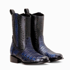BOTA SCORPION VINTAGE COLA BELLY COCODRILO AZUL