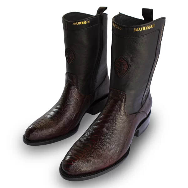 MEDIA BOTA JAUREGUI PATA DE AVESTRUZ BLACK CHERRY