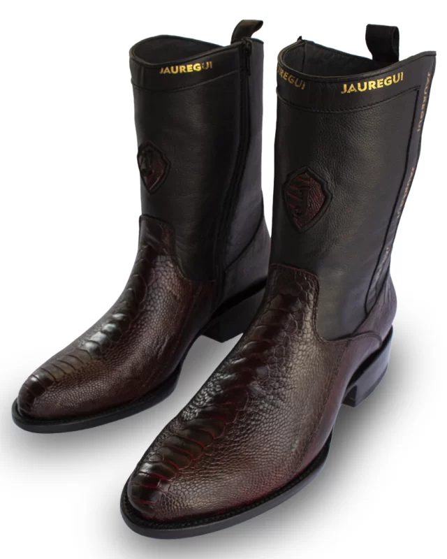 MEDIA BOTA JAUREGUI PATA DE AVESTRUZ BLACK CHERRY