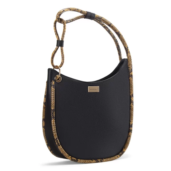 BOLSO MEDIA LUNA PITON/BECERRO